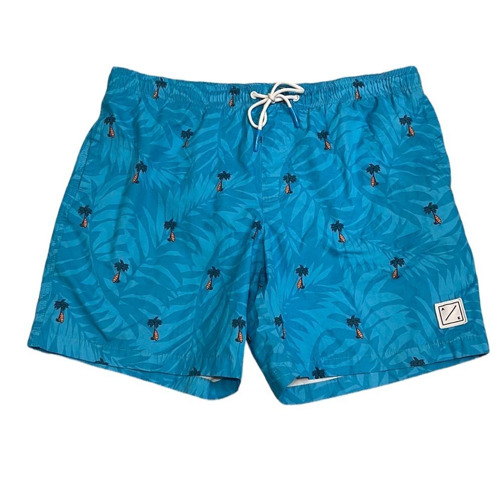 American Eagle AEO Palm Tree Swim Trunks Blue XL